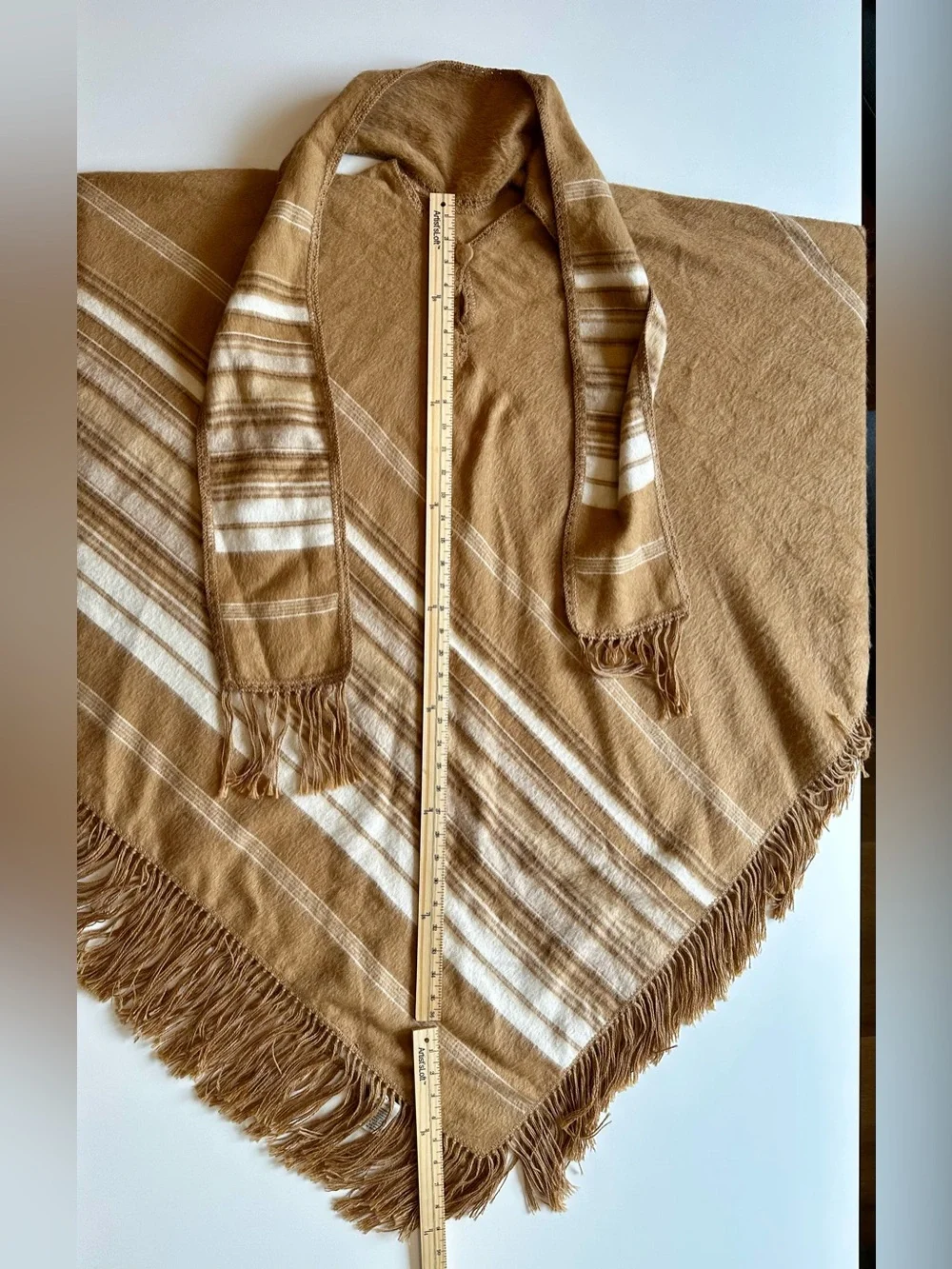 Vintage Alpaca Camargo Peru Poncho Cape + Scarf